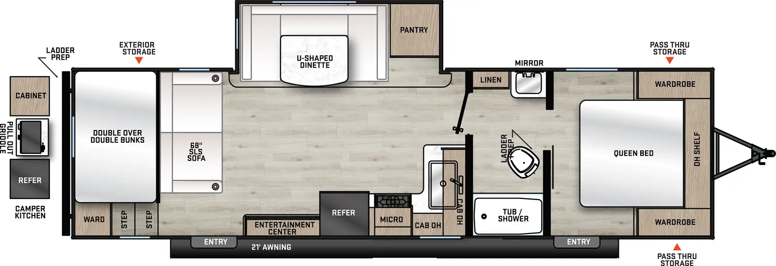 Aurora 27BHS Floorplan